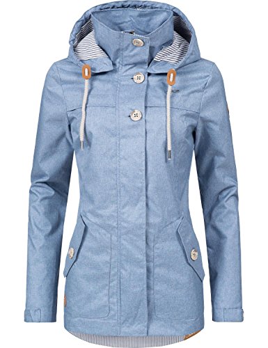 Ragwear Damen Übergangs-Jacke Like You (vegan hergestellt) Hellblau Gr. M - 4