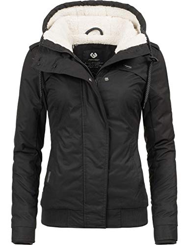 Ragwear Damen Winterjacke Ewok, schwarz
