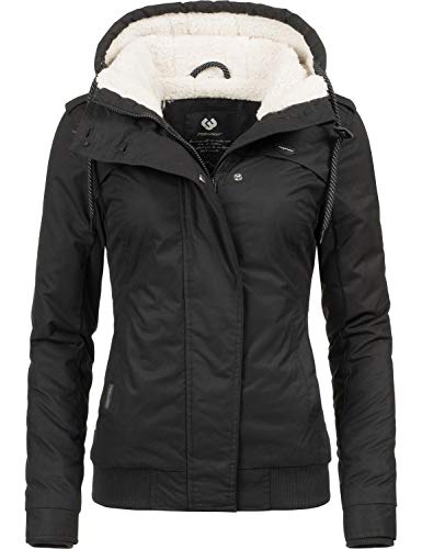 Ragwear Damen Winterjacke Ewok, schwarz