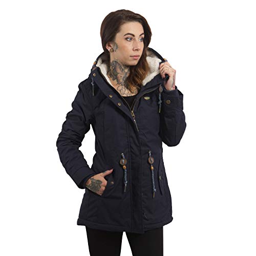 Ragwear Damen Wintermantel Parka Monadis, Navy, S - 2