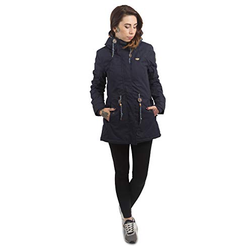 Ragwear Damen Wintermantel Parka Monadis, Navy, S - 4