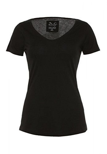 DAILY'S ALLY Damen basic T-Shirt mit V-Ausschnitt aus 100% Bio-Baumwolle - schwarz