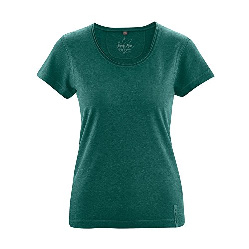 HempAge Damen T-Shirt aus Hanf & Bio-Baumwolle - grün / spruce