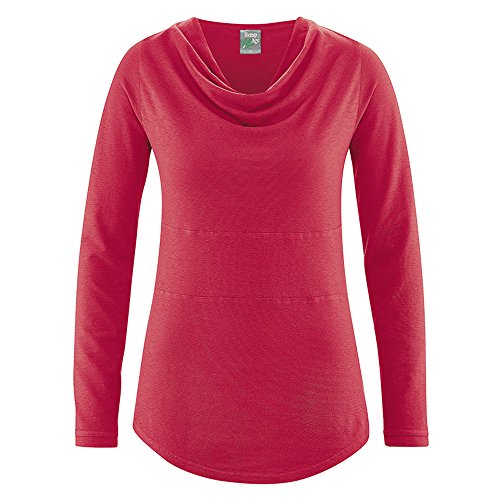 HempAge Rhianna - Damen-Langarmshirt aus Hanf & Bio-Baumwolle - rot