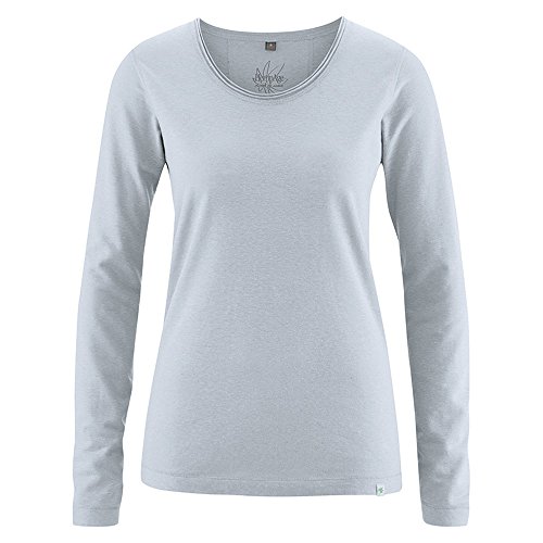 HempAge Damen Langarmshirt aus Hanf & Bio-Baumwolle - Platinum