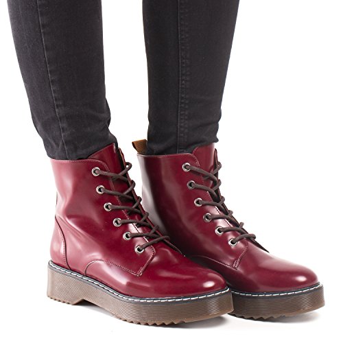 Nae Trina - Damen Vegan Stiefel (36, Rot) - 5