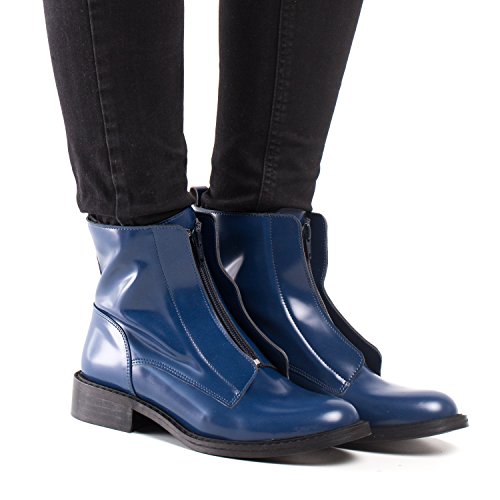 NAE Zipme Blau - Damen Vegan Stiefel - 6