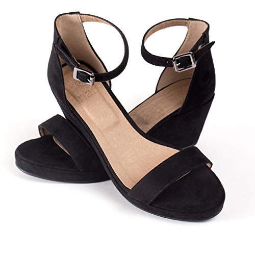 NAE Linda Schwarz - Damen Vegan Sandalen - 3