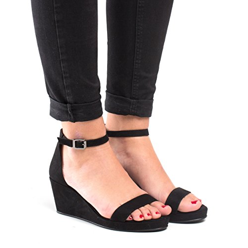 NAE Linda Schwarz - Damen Vegan Sandalen - 6