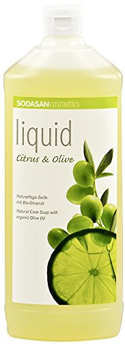 SODASAN LIQUID Citrus-Olive - ökologische Flüssigseife mit Bio-Olivenöl - 1 Liter