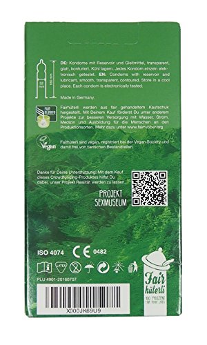 Fairhüterli - Naturliebhaber - 12 vegane Kondome made in Germany, aus Fair Trade Latex, extra sensitiv, einzeln elektronisch getestet (1 x 12 Stück) - 5
