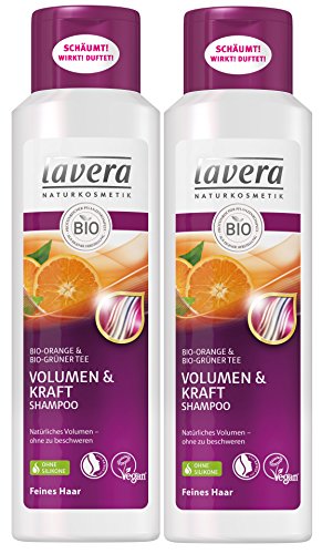 lavera Haar Shampoo Volumen & Kraft - Orange & Grüner Tee - 2 x 250ml