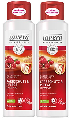 lavera Haar Shampoo Farbschutz & Pflege Cranberry - Bio-Shampoo - 2 x 250ml