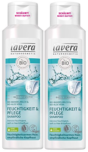 lavera Haar Shampoo Feuchtigkeit & Pflege - Mandelmilch - Bio-Shampoo - 2 x 250ml