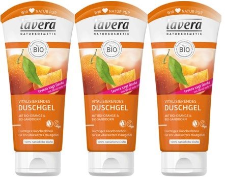 Lavera vitalisierendes Duschgel Bio-Orange & -Sanddorn - 3 x 200ml