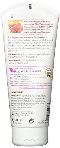 lavera Creme Öl Dusche Bio Cranberry & Arganöl ∙ Intensive Feuchtigkeit ∙ Zarte Haut ∙ Reichhaltige Pflegedusche ∙ vegan ✔ Bio ✔ Naturkosmetik ✔ Natural ✔ Duschgel Körperreinigung 4er Pack (4x200ml) - 2