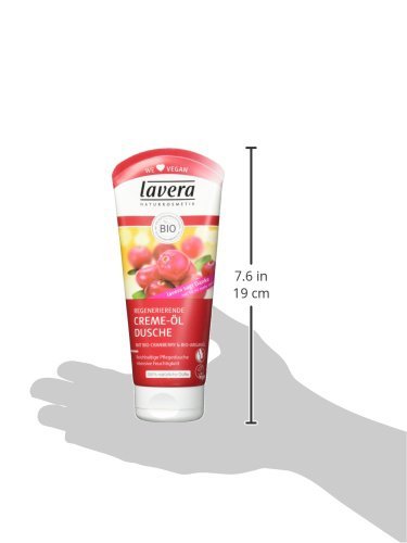 lavera Creme Öl Dusche Bio Cranberry & Arganöl ∙ Intensive Feuchtigkeit ∙ Zarte Haut ∙ Reichhaltige Pflegedusche ∙ vegan ✔ Bio ✔ Naturkosmetik ✔ Natural ✔ Duschgel Körperreinigung 4er Pack (4x200ml) - 4