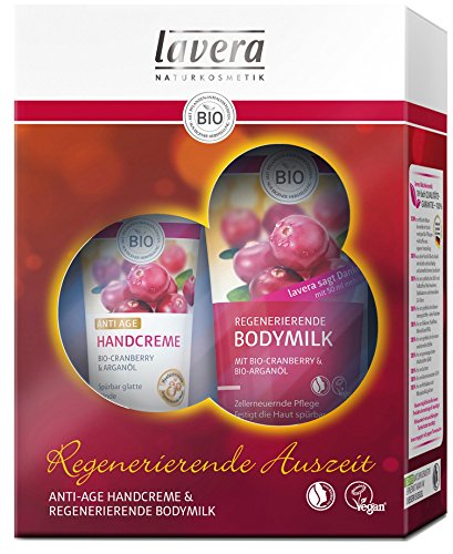 lavera Pflegeset ∙ Regenerierende Bodymilk & Anti-Age Handcreme - Cranberry