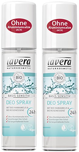 lavera Deo Spray basis sensitiv 24h - Deodorant ohne Aluminium - 2 x 75ml
