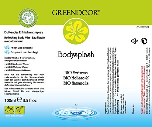 Greendoor Body Splash, Deospray 100ml, Deo ohne Aluminium aus der Naturkosmetik Manufaktur - 9
