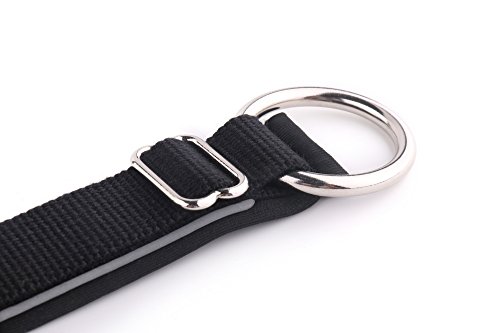 KURI PAI Feelgood Halsband, Größe M (43-50cm) schwarz. Gepolstertes Hundehalsband. Reflektierend. Gepolstert mit Neopren. Obermaterial aus Bambusfaser - 5