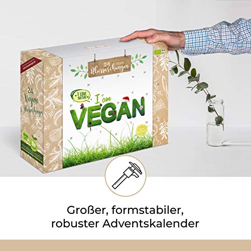 Bio VEGAN Advent-Kalender I veganer Weihnachtskalender mit 24 Überraschungen! Ausgefallener Adventskalender für Erwachsene Adventskalenderideen ohne Tierprodukte - 3