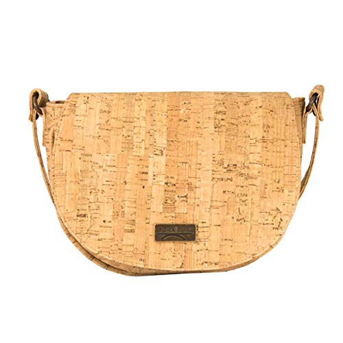 CorkLane Damen Saddle bag Korkleder vegan Handtasche Damen Tasche Kork natur - 2