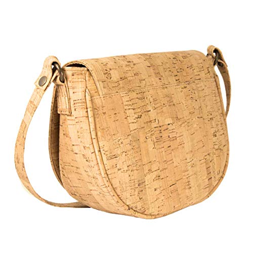CorkLane Damen Saddle bag Korkleder vegan Handtasche Damen Tasche Kork natur - 3