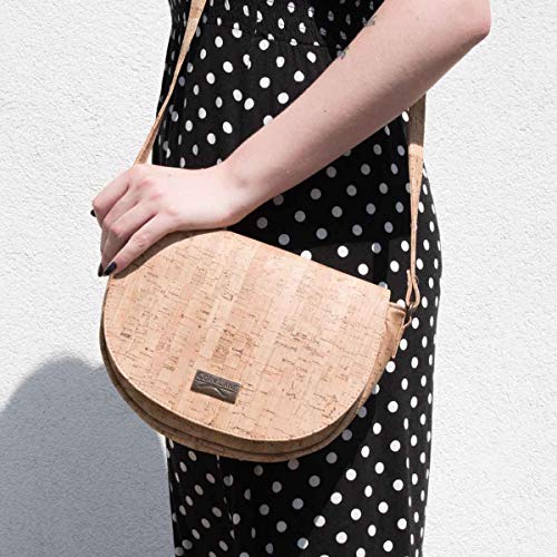 CorkLane Damen Saddle bag Korkleder vegan Handtasche Damen Tasche Kork natur - 5