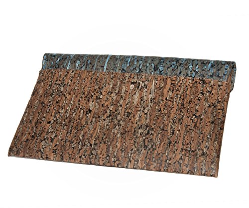 CorkLane Damen Handtasche Kork Abendtasche Envelope Clutch Korkleder vegan aus Portugal Braun und Türkis-Blau - 2