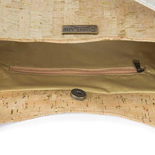 CorkLane Damen Shopper Korkleder vegan Henkeltasche Schultertasche Kork weiß - 5