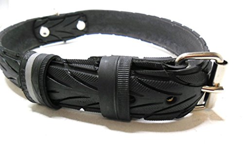 Handmade Hundehalsband aus Fahrradreifen (upcycling). Halsumfang von 46cm - 54cm. - 2