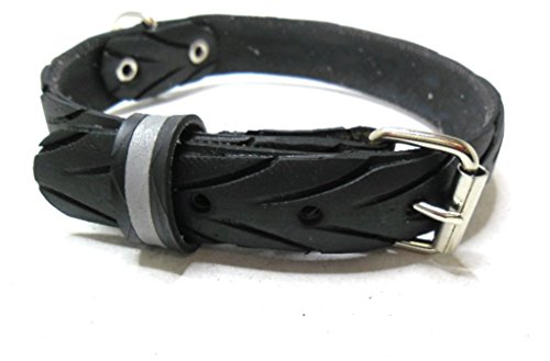 Handmade Hundehalsband aus Fahrradreifen (upcycling). Halsumfang von 28cm - 36cm. - 2