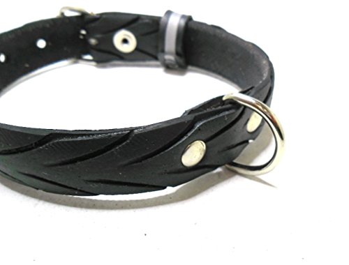 Handmade Hundehalsband aus Fahrradreifen (upcycling). Halsumfang von 28cm - 36cm. - 3