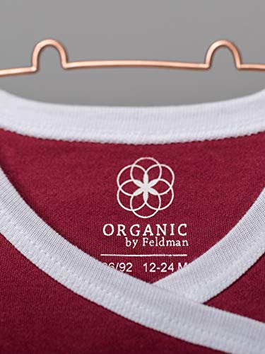 Organic by Feldman Unisex Baby Body Kurzarm Wickelbody aus Bio Baumwolle, GOTS Zertifiziert, Schutzengel Rot, (62/68) - 2