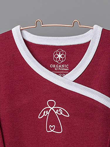 Organic by Feldman Unisex Baby Body Kurzarm Wickelbody aus Bio Baumwolle, GOTS Zertifiziert, Schutzengel Rot, (62/68) - 3