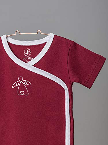 Organic by Feldman Unisex Baby Body Kurzarm Wickelbody aus Bio Baumwolle, GOTS Zertifiziert, Schutzengel Rot, (62/68) - 4