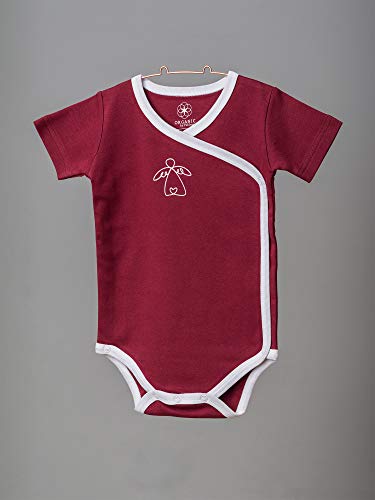 Organic by Feldman Unisex Baby Body Kurzarm Wickelbody aus Bio Baumwolle, GOTS Zertifiziert, Schutzengel Rot, (62/68) - 5