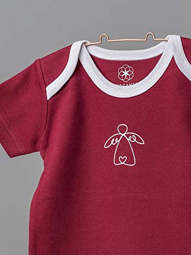 Organic by Feldman Unisex Baby Body Kurzarm aus Bio Baumwolle, GOTS Zertifiziert, Schutzengel Rot, (86/92) - 3