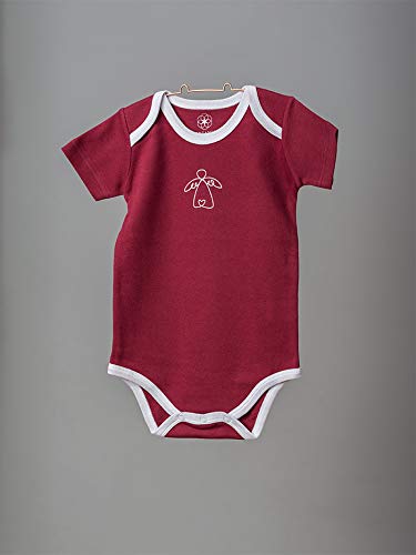 Organic by Feldman Unisex Baby Body Kurzarm aus Bio Baumwolle, GOTS Zertifiziert, Schutzengel Rot, (86/92) - 4