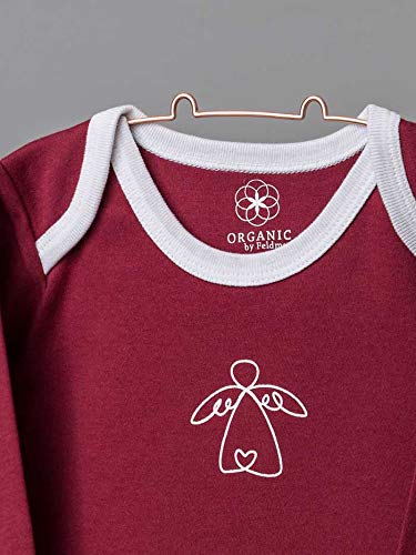 Organic by Feldman Unisex Baby Body Langarm aus Bio Baumwolle, GOTS Zertifiziert, Schutzengel Rot, (86/92) - 2