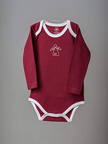 Organic by Feldman Unisex Baby Body Langarm aus Bio Baumwolle, GOTS Zertifiziert, Schutzengel Rot, (86/92) - 3