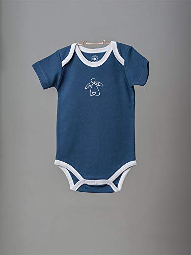 Organic by Feldman Unisex Baby Body Kurzarm aus Bio Baumwolle, GOTS Zertifiziert, Schutzengel Ozeanblau, (86/92) - 3