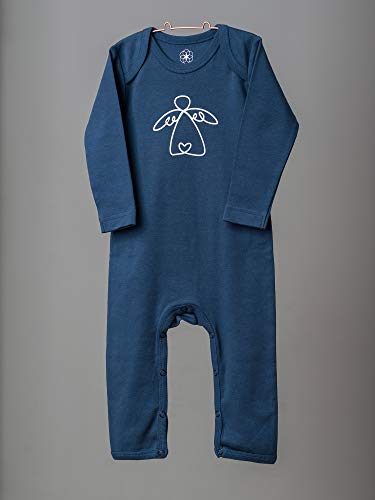 Organic by Feldman Unisex Strampler Overall aus Bio Baumwolle, GOTS Zertifiziert, Schutzengel Ozeanblau (86/92) - 3