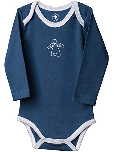 Unisex Baby-Body Langarm in Blau - Schutzengel (86/92)