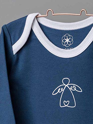 Organic by Feldman Unisex Baby Body Langarm aus Bio Baumwolle, GOTS Zertifiziert, Schutzengel Ozeanblau, (86/92) - 2