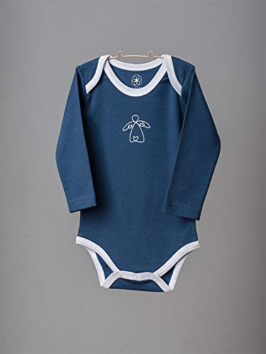 Organic by Feldman Unisex Baby Body Langarm aus Bio Baumwolle, GOTS Zertifiziert, Schutzengel Ozeanblau, (86/92) - 3