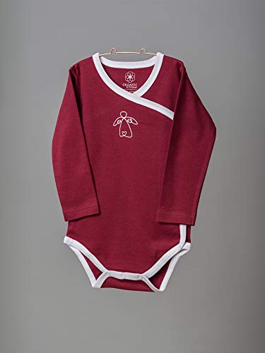 Organic by Feldman Unisex Baby Body Langarm Wickelbody aus Bio Baumwolle, GOTS Zertifiziert, Schutzengel Rot, (74/80) - 5