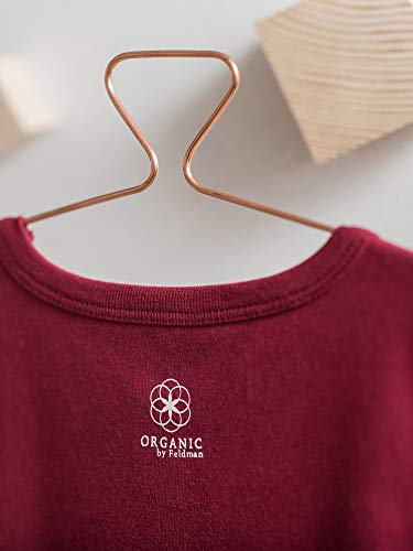 Organic by Feldman Unisex Strampler mit Füssen aus Bio Baumwolle, GOTS Zertifiziert, Schutzengel Beeren Rot (50/56) - 4