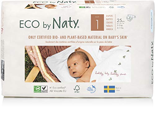 ECO by Naty Bio-Windeln, Größe 1 (2 - 5 Kg) - 4er Packung